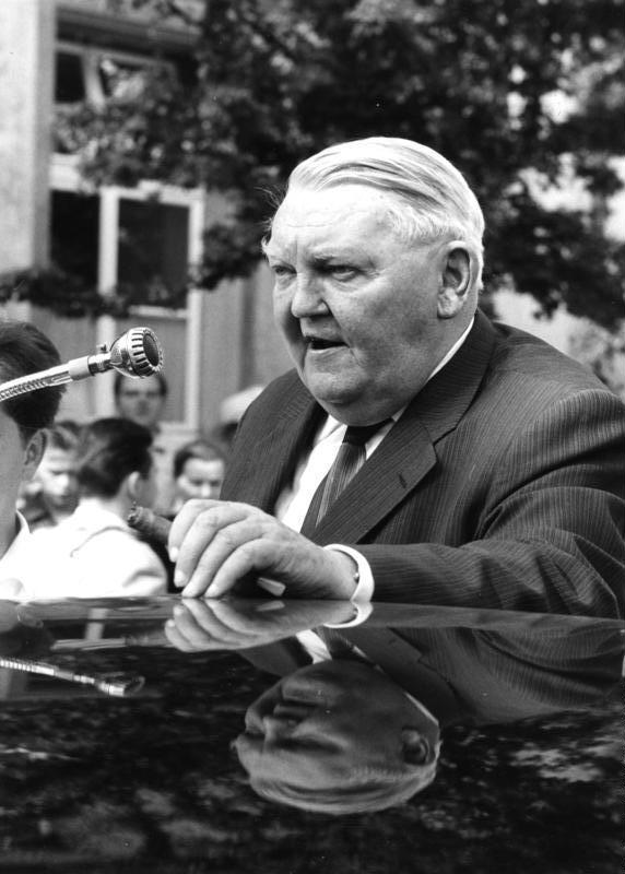 Ludwig Erhard beim Landtagswahlkampf 1966