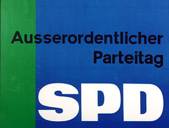 Plakat der SPD zum Bundesparteitag in Bad Godesberg im November 1959