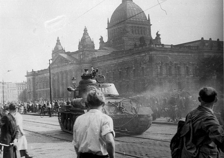 Sowjetischer Panzer in Leipzig am 17. Juni 1953