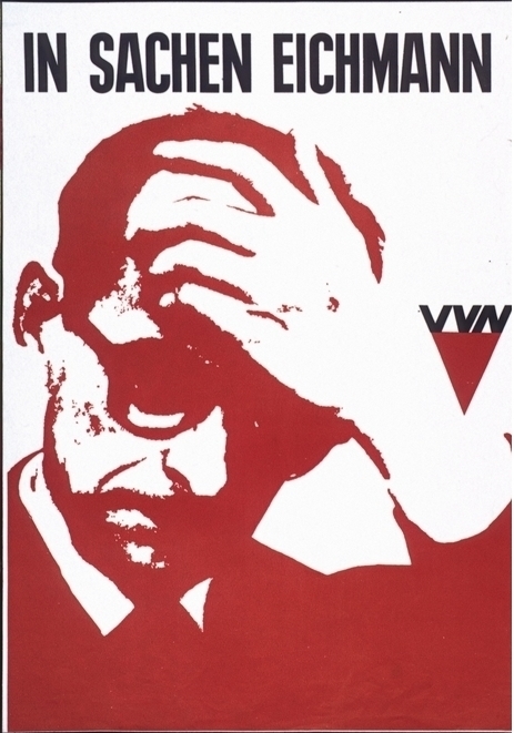 Plakat „In Sachen Eichmann“ der Vereinigung der Verfolgten des Naziregimes