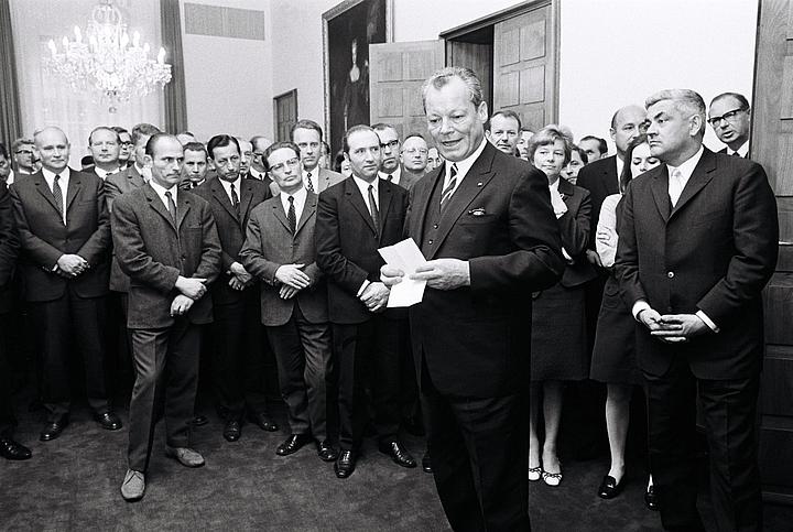 Bundeskanzler Willy Brandt am 22. Oktober 1969 bei seiner Amtseinführung